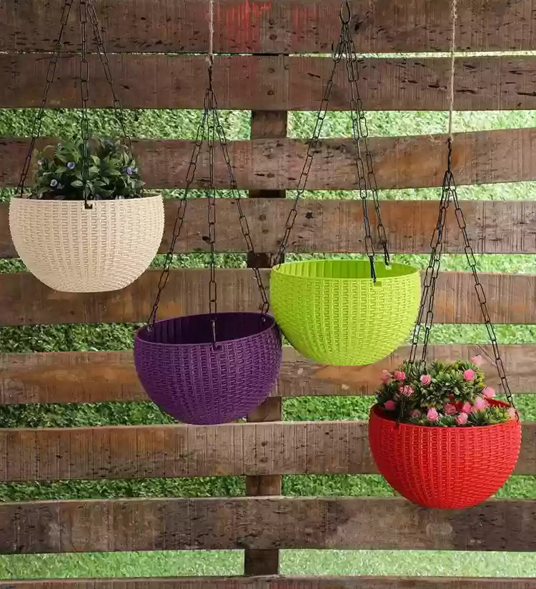multi coloured hanging plant pots Hanging pots Multi color – Gardenwaala.in